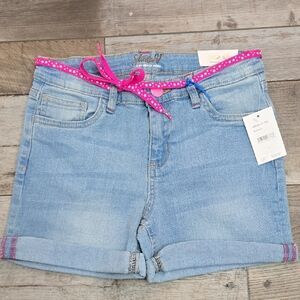 Studio Y Light Blue Jean Shorts with Pink Belt